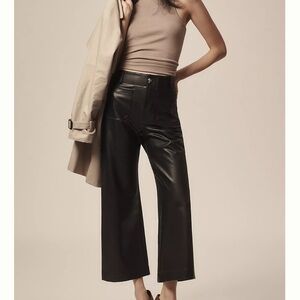 Maeve Colette Black Leather Edition pant. selling at Anthropologie. Size 26.